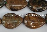 COP762 15.5 inches 18*25mm flat teardrop green opal gemstone beads