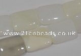 COP914 15.5 inches 13*18mm rectangle natural white opal gemstone beads