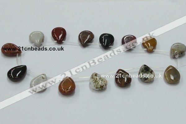 COS35 15.5 inches 18*25mm flat teardrop ocean stone beads wholesale