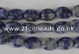 COV10 15.5 inches 8*10mm oval blue spot gemstone beads wholesale
