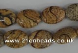 COV105 15.5 inches 12*16mm oval picture jasper beads wholesale