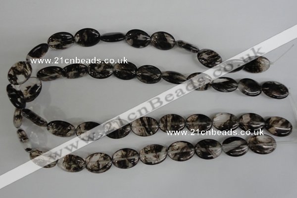 COV145 15.5 inches 13*18mm oval watermelon black beads wholesale