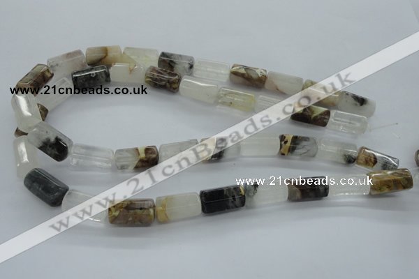 COZ12 15.5 inches 10*20mm faceted column opal quartz beads wholesale