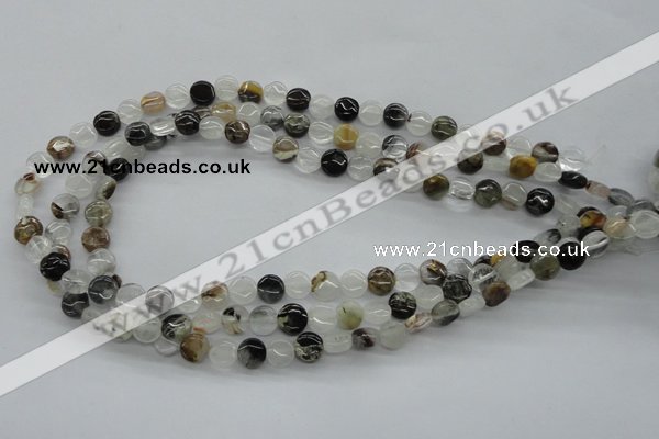 COZ17 15.5 inches 8mm flat round opal quartz beads wholesale