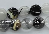 COZ18 15.5 inches 12mm flat round opal quartz beads wholesale