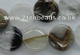 COZ19 15.5 inches 16mm flat round opal quartz beads wholesale