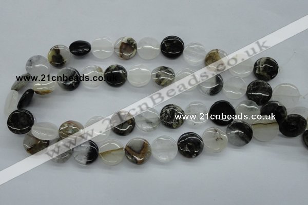 COZ19 15.5 inches 16mm flat round opal quartz beads wholesale