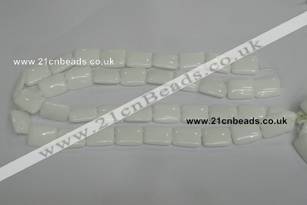 CPB122 15.5 inches 15*20mm rectangle white porcelain beads wholesale