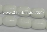 CPB14 15.5 inches 13*18mm drum white porcelain beads wholesale