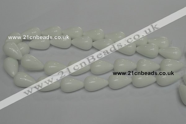CPB26 15.5 inches 15*25mm teardrop white porcelain beads wholesale