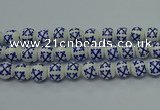 CPB521 15.5 inches 6mm round Painted porcelain beads