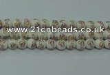 CPB571 15.5 inches 6mm round Painted porcelain beads