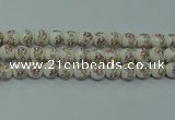 CPB575 15.5 inches 14mm round Painted porcelain beads