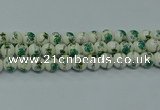 CPB585 15.5 inches 14mm round Painted porcelain beads