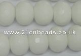 CPB63 15.5 inches 13*18mm faceted rondelle white porcelain beads