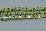 CPB731 15.5 inches 6mm round Painted porcelain beads