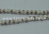 CPB792 15.5 inches 8mm round Painted porcelain beads