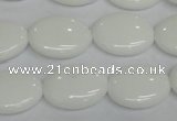 CPB88 15.5 inches 15*20mm oval white porcelain beads wholesale