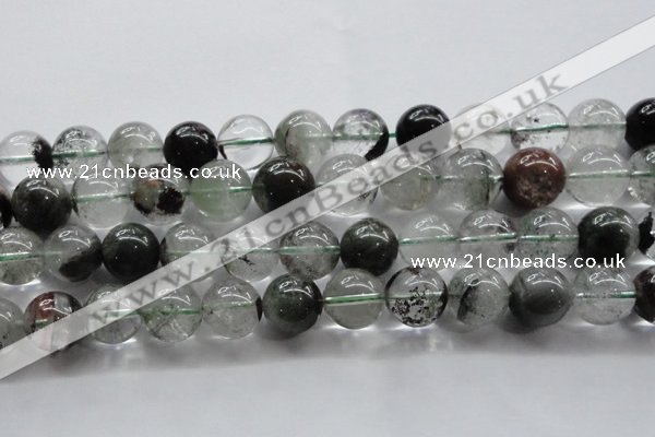 CPC06 15.5 inches 14mm round green phantom quartz beads wholesale