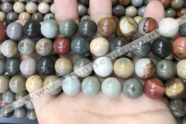 CPJ484 15.5 inches 12mm round polychrome jasper beads wholesale