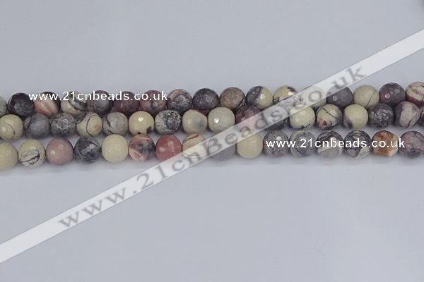 CPJ612 15.5 inches 8mm faceted round purple striped jasper beads