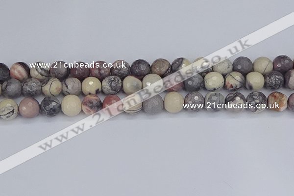 CPJ613 15.5 inches 10mm faceted round purple striped jasper beads