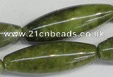 CPO26 15.5 inches 10*30mm rice olivine gemstone beads wholesale