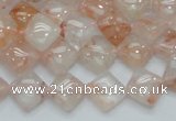 CPQ07 15.5 inches 10*10mm diamond natural pink quartz beads