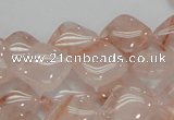 CPQ08 15.5 inches 15*15mm diamond natural pink quartz beads