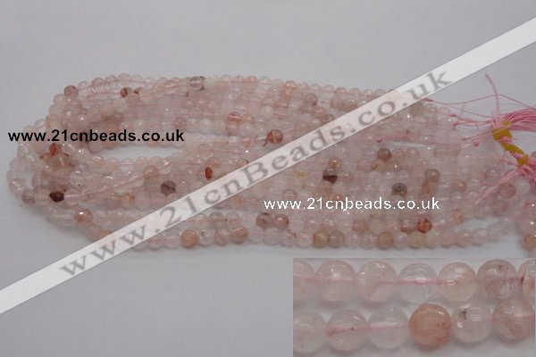CPQ202 15.5 inches 6mm faceted round natural pink quartz beads