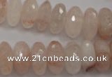 CPQ215 15.5 inches 8*16mm faceted rondelle natural pink quartz beads