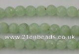 CPR111 15.5 inches 6mm faceted round natural prehnite beads wholesale