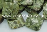 CPS75 15.5 inches 20*20mm faceted rhombic green peacock stone beads