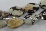 CPT04 15.5 inches 13*18mm flat teardrop zebra picture jasper beads
