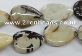 CPT05 15.5 inches 15*20mm flat teardrop zebra picture jasper beads
