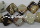 CPT06 15.5 inches 12*12mm diamond zebra picture jasper gemstone beads