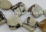 CPT07 15.5 inches 16*16mm diamond zebra picture jasper gemstone beads