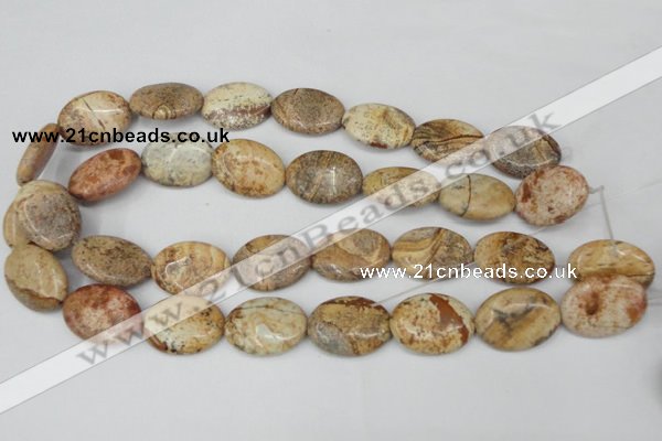 CPT253 15.5 inches 18*25mm oval picture jasper beads wholesale