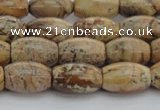 CPT272 15.5 inches 8*12mm rice picture jasper beads wholesale