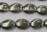 CPY233 15.5 inches 12*16mm oval pyrite gemstone beads wholesale