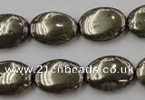 CPY234 15.5 inches 13*18mm oval pyrite gemstone beads wholesale