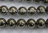 CPY24 16 inches 12mm round pyrite gemstone beads wholesale