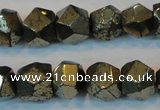CPY80 15.5 inches 12mm faceted nuggets pyrite gemstone beads