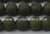CPY816 15.5 inches 10mm round matte pyrite beads wholesale