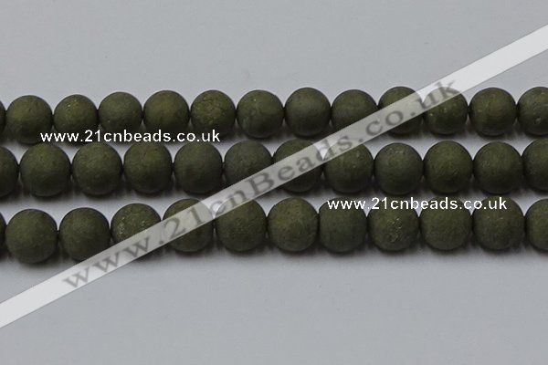 CPY820 15.5 inches 18mm round matte pyrite beads wholesale