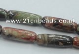 CRA08 15.5 inches 9*25mm cylinder natural rainforest agate beads