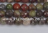 CRA161 15.5 inches 6mm faceted round rainforest agate beads