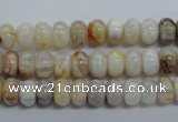 CRB06 15.5 inches 5*8mm rondelle bamboo leaf agate beads