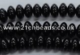 CRB09 15.5 inches 6*10mm rondelle black agate gemstone beads
