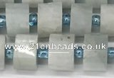 CRB1051 15.5 inches 5*8mm - 6*8mm faceted tyre aquamarine beads
